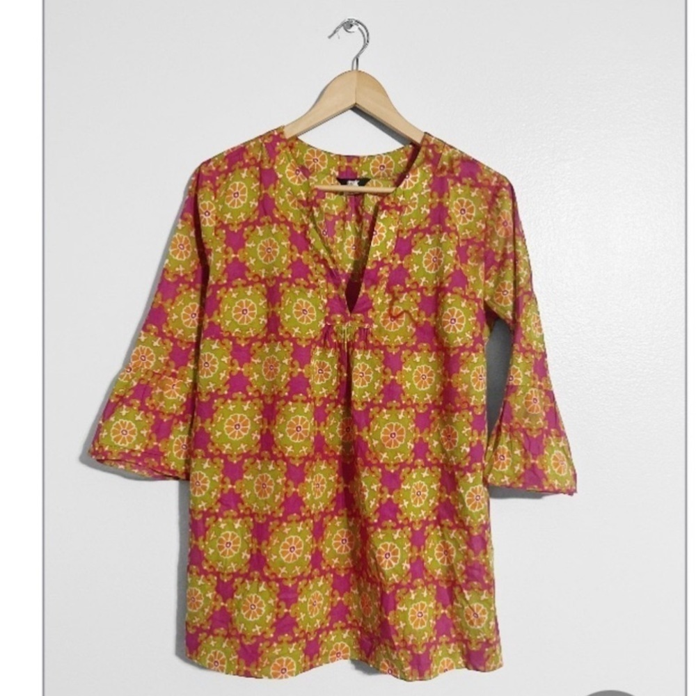 J. Crew Popover Cotton Light Weight Boho Tunic Top